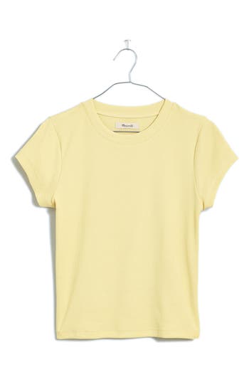 Shop Madewell Supima® Cotton Rib T-shirt In Pale Maize