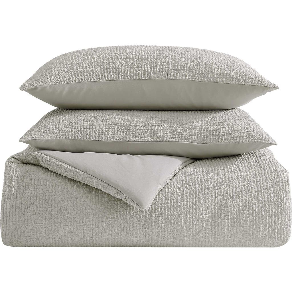 Vera Wang Puckered Comforter Set In Silver Leaf