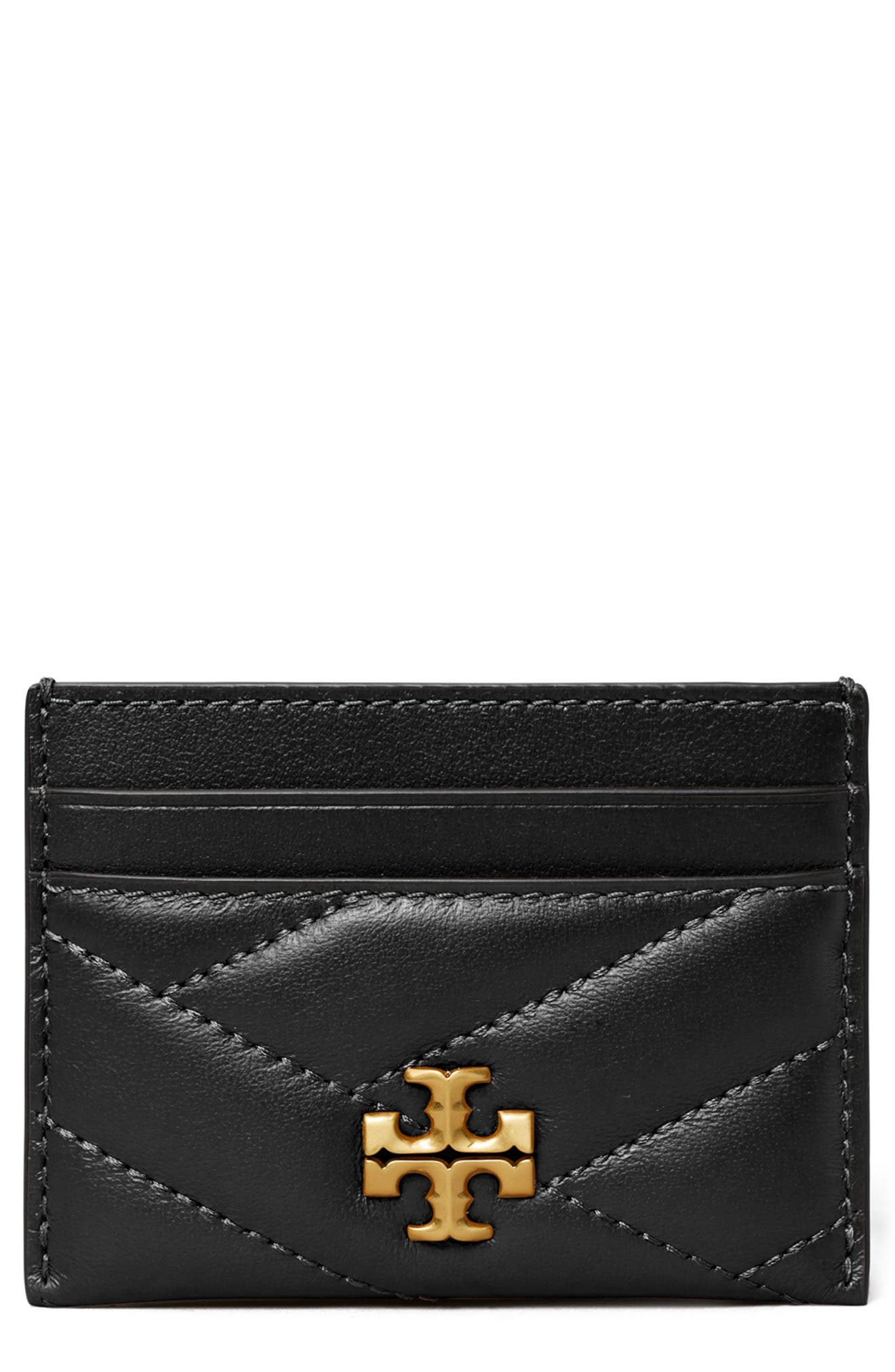 kira chevron leather card case tory burch