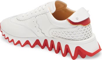 Louis Vuitton, Shoes, Christian Louboutin Spike Sneakers Flat Shoes White  Rubber Eu 425 Us 95