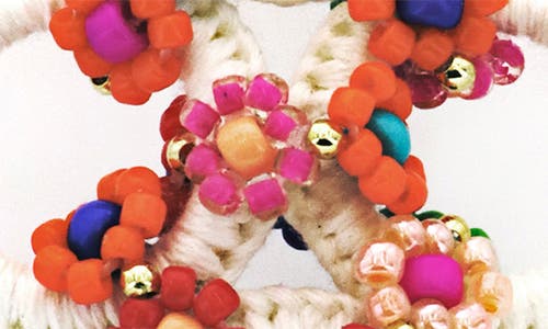 Shop Panacea Floral Circle Drop Earrings In Ivory/orange Multi