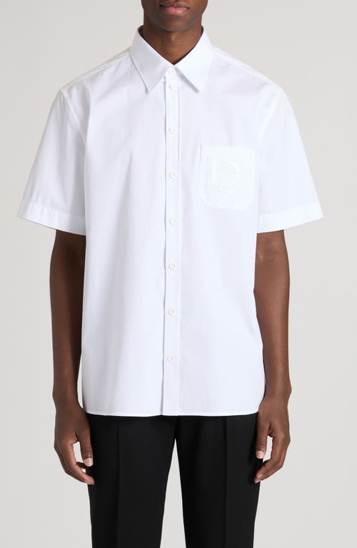 Shop Dolce & Gabbana Dolce&gabbana Logo Cotton Button-up Shirt In Bianco Ottico