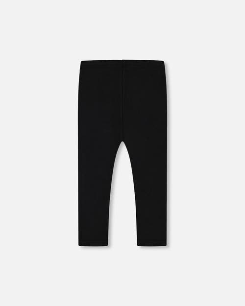 Shop Deux Par Deux Baby Girl's Rib Leggings Black In Anthracite