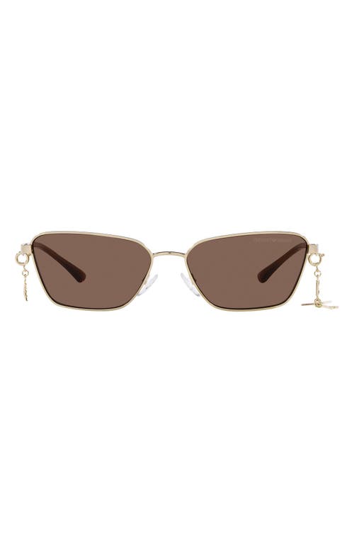 Emporio Armani 56mm Pillow Sunglasses in Gold Amber at Nordstrom