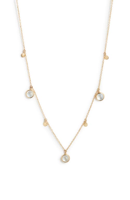 Anzie Cleo Moonstone Station Necklace in Gold/Multicolor Stones at Nordstrom