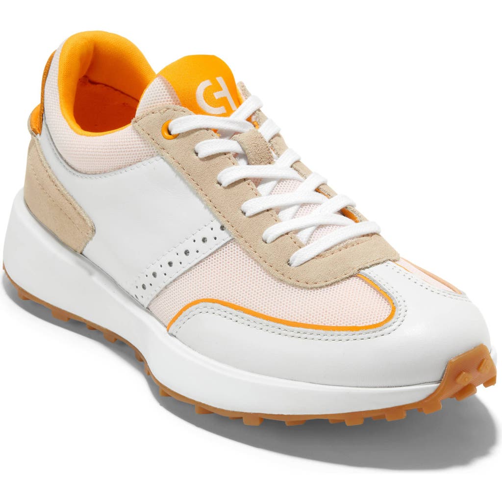 Shop Cole Haan Grand Crosscourt Meadow Sneaker In White/ch Orange