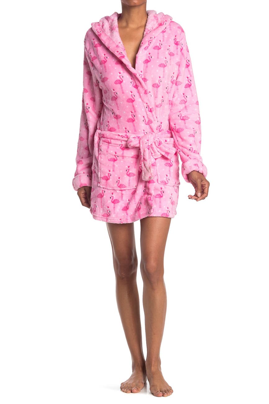 Bottoms Out Printed Fleece Open Front Robe Nordstrom Rack
