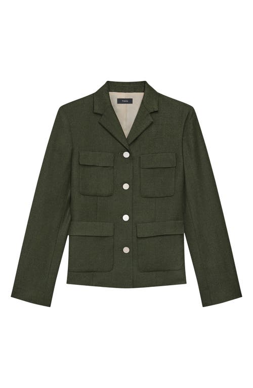 Shop Theory Virgin Wool Military Jacket In Hunter Green Melange