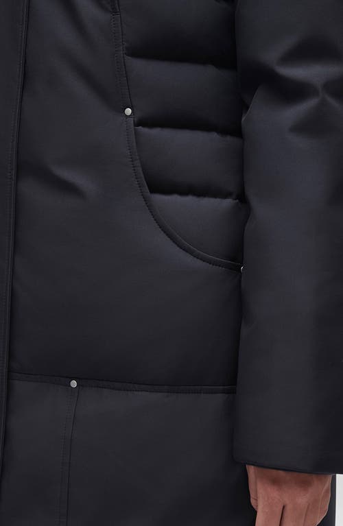 Moose Knuckles Baltic Down Parka With Genuine Shearling Trim In Navy/black