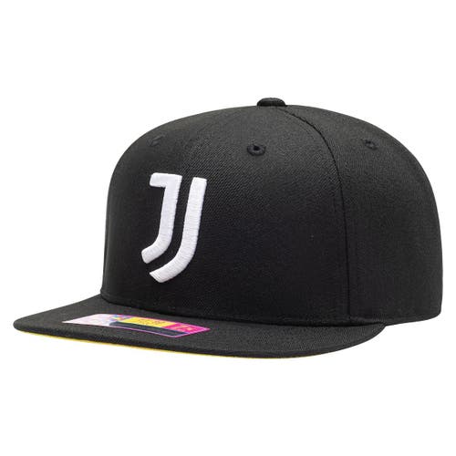 FAN INK Men's Black Juventus Draft Night Fitted Hat