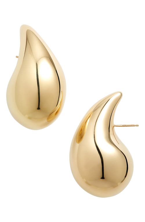 Bottega Veneta Sterling Silver Teardrop Earrings In Gold