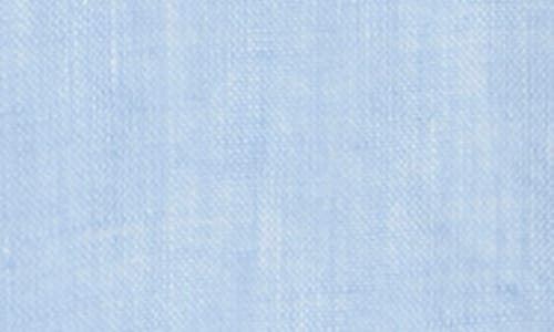 Shop Vineyard Vines Solid Short Sleeve Linen Button-down Shirt In Jake Blue