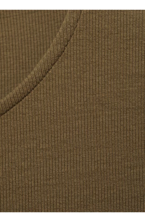 Mango Women's Ruffled Hem Flared Dress In Khaki Green