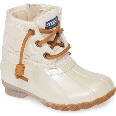 Toddler Sperry Kids Saltwater Duck Boot, Ivory