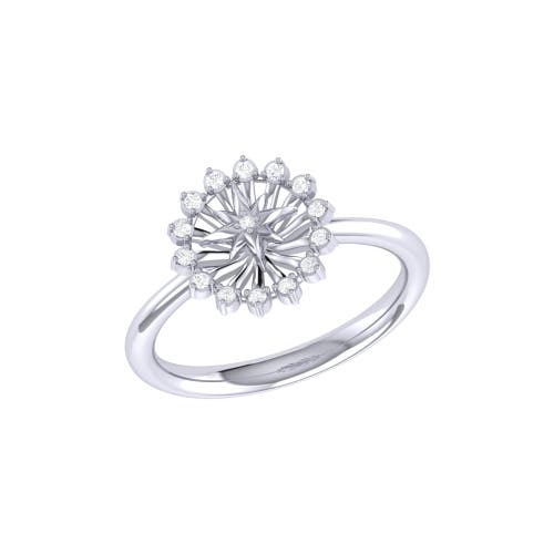 Shop Luvmyjewelry Starburst Yellow Gold Plated Sterling Silver Diamond Ring