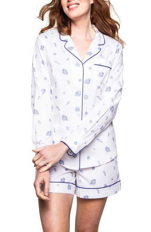 Petite Plume Suffolk Seashell Cotton Short Pajamas White at Nordstrom,