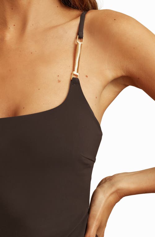 Reiss Chocolate Chain Detail Underwired Swimsuit In Chocolate