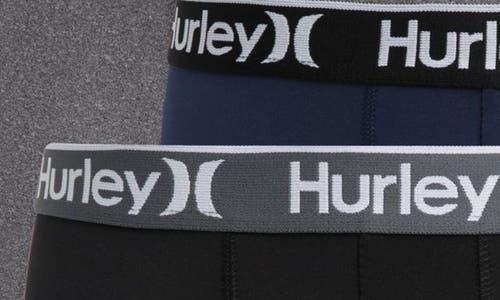 Shop Hurley Assorted 3-pack Boxer Briefs In Navy/grey
