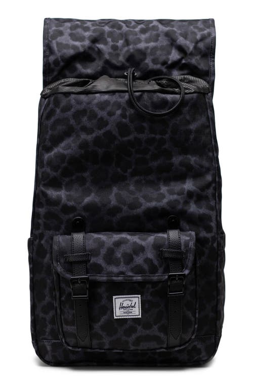 Shop Herschel Supply Co . Little America Backpack In Digi Leopard Black