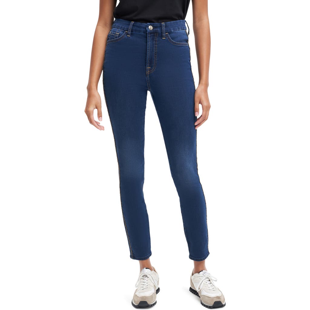 Jen7 By 7 For All Mankind High Waist Skinny Jeans In Blue
