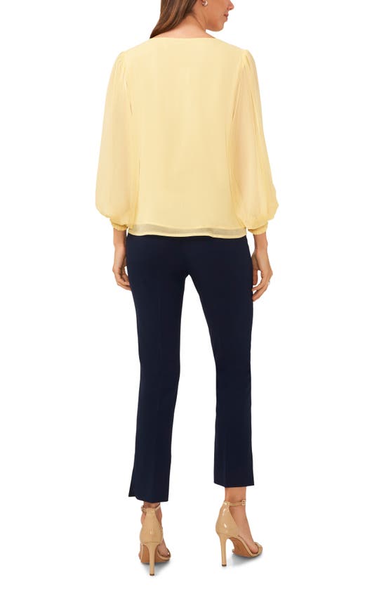 Halogen Blouson Sleeve V-neck Popover Top In Sunshine