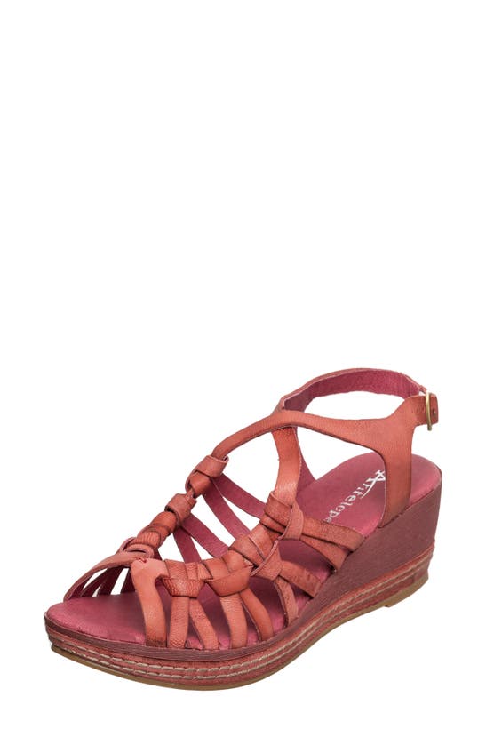 Shop Antelope Genna Platform Wedge Sandal In Bordeaux Leather