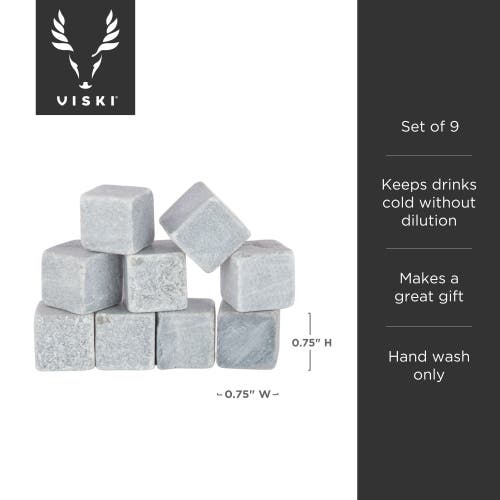 Viski Glacier Rocks Set Of 9 Soapstone Cubes In Grey