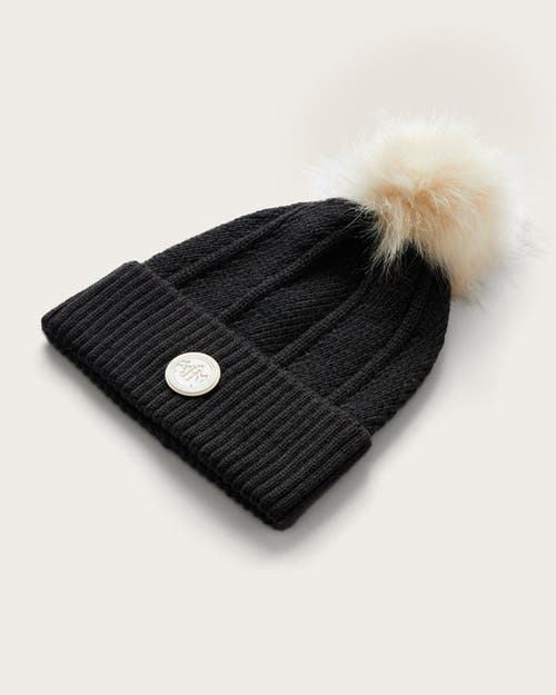 Hemlock Willow Pom Beanie In Black
