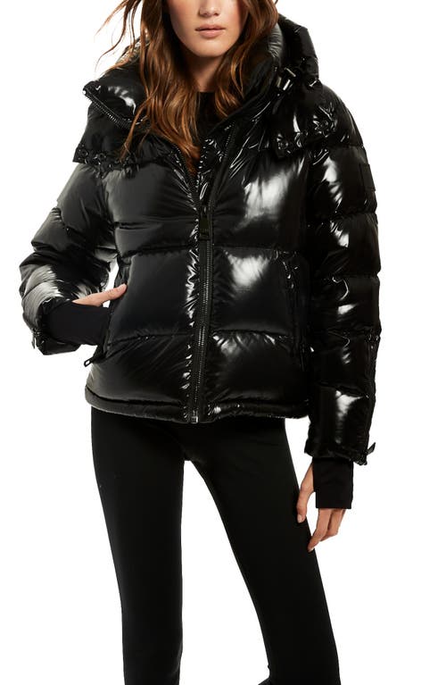 Shop Sam . Remy Water Resistant Hooded Down Coat In Jet