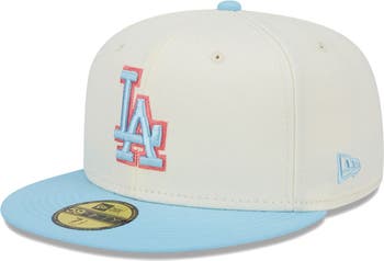 New Era 59FIFTY Los Angeles Angels Logo Patch Alternate Pinstripe Rail Jersey Hat - White, Light Navy White/Light Navy / 7 7/8