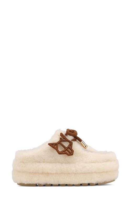 Shop Naked Wolfe Blizzard Genuine Shearling Platform Clog In Sand-suede/shearling