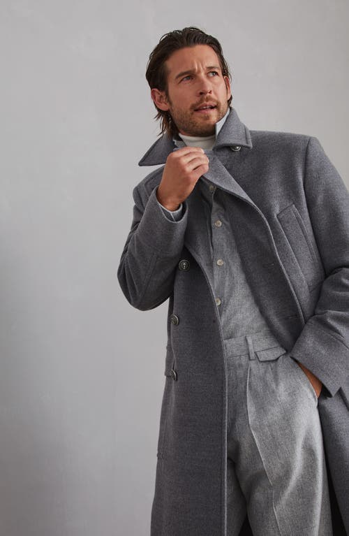 Shop Brunello Cucinelli One-and-a-half-breasted Coat In Medium Grey