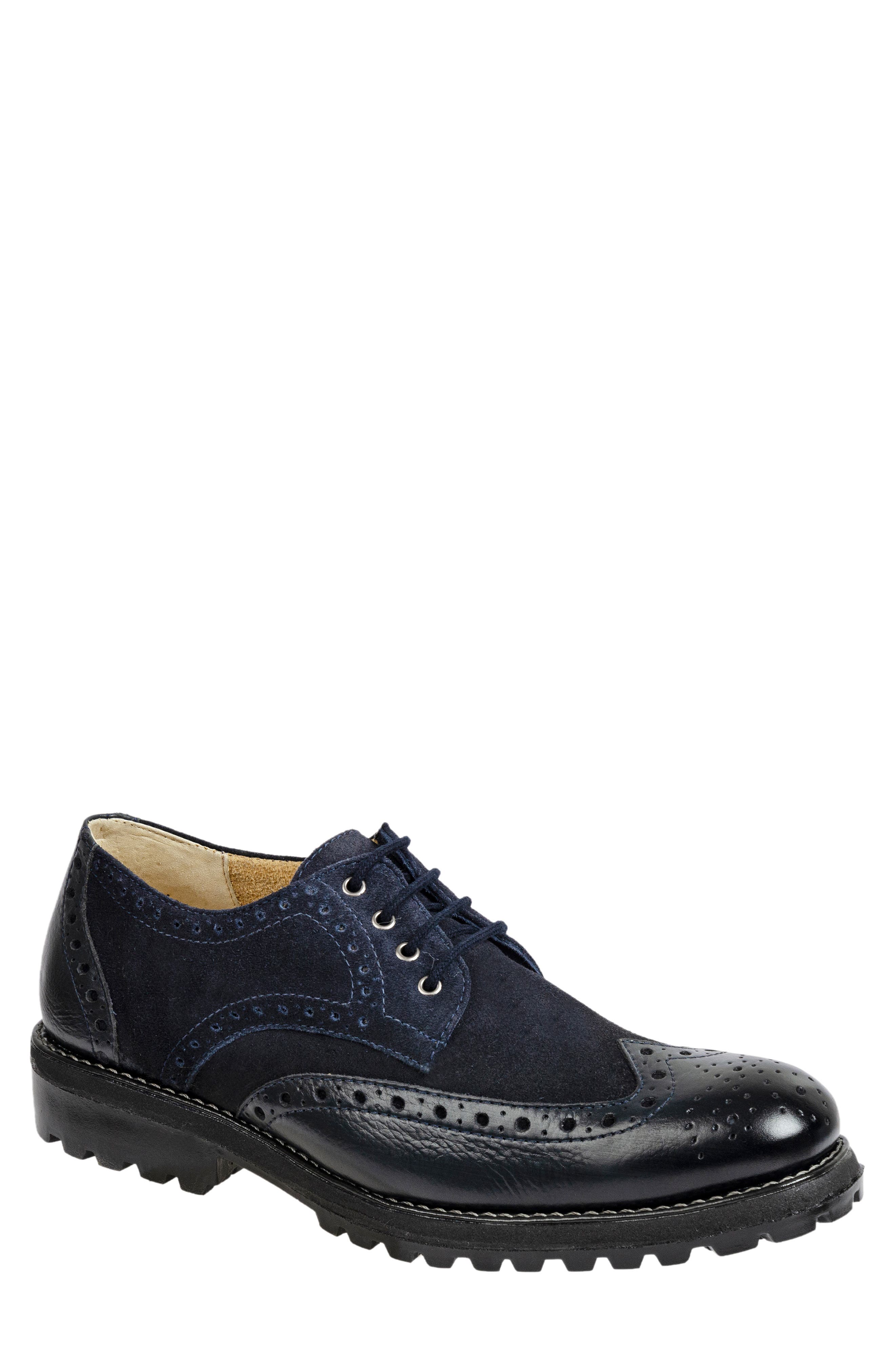 Sandro Moscoloni Navy and Black Wing Tip Derby’s Vintage Sandro Moscoloni Black Leather Cap Toe Dress Shoes  main image 3