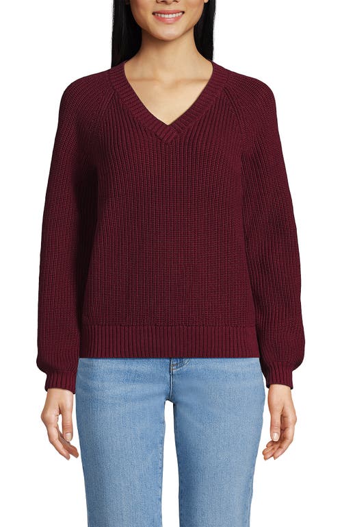 Lands' End Drifter Balloon Sleeve Sweater In Rich Burgundy