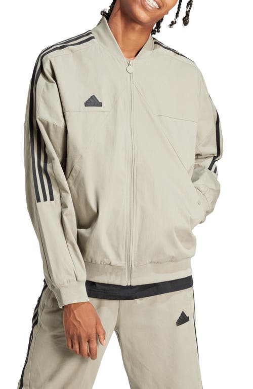 adidas Tiro Oversize Woven Bomber Jacket in Silver Pebble at Nordstrom, Size X-Large R