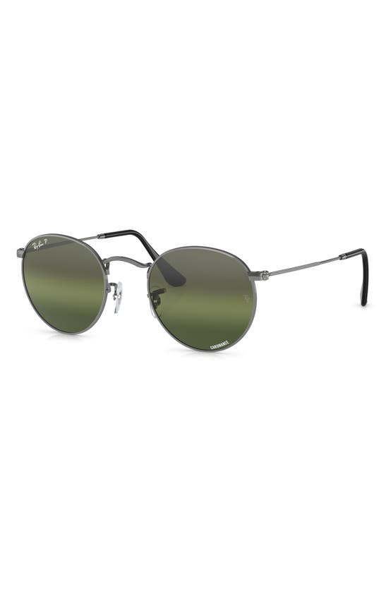 Ray Ban Ray-ban 53mm Round Polarized Sunglasses In Gunmetal
