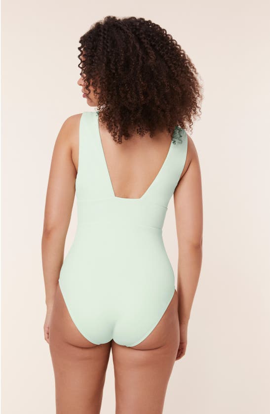 Shop Andie Mykonos Plunge One-piece Swimsuit In Pistachio