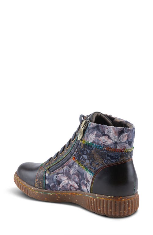 L'artiste By Spring Step Maylah Lace-up Bootie In Charcoal Multi