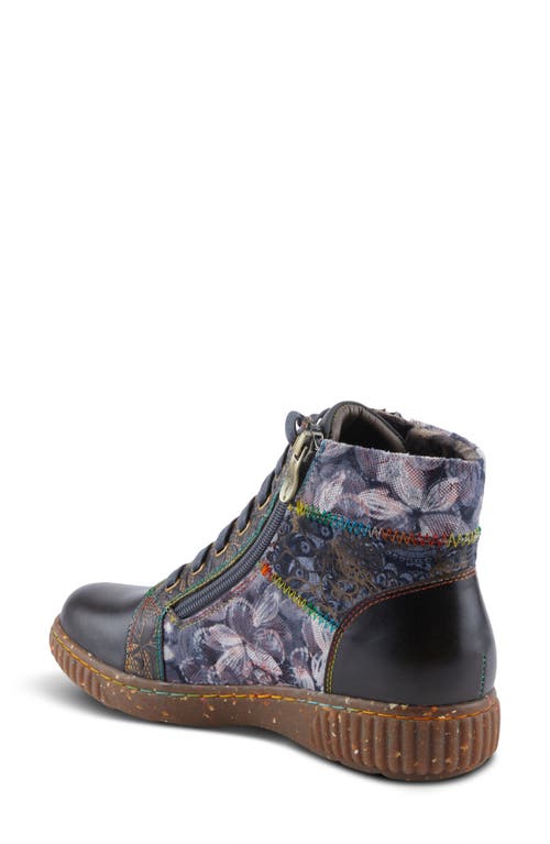 Shop L'artiste By Spring Step Maylah Lace-up Bootie In Charcoal Multi