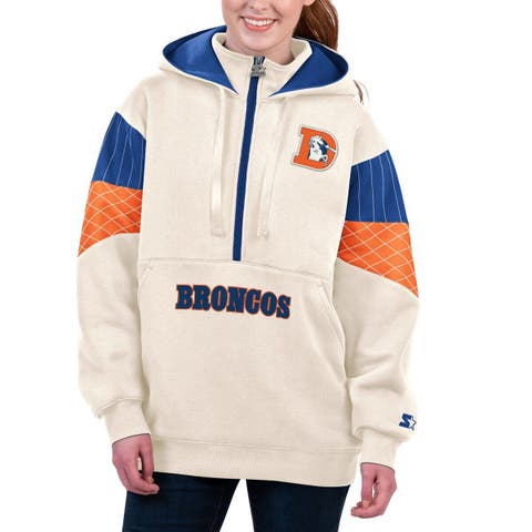 Women's Starter White New England Patriots Throwback Teammate Half-Zip Hoodie Size: Extra Small