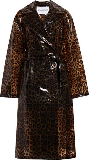 Topshop leopard shop print raincoat