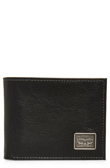 Levi's® Eureka Leather Bifold Passcase Wallet In Black