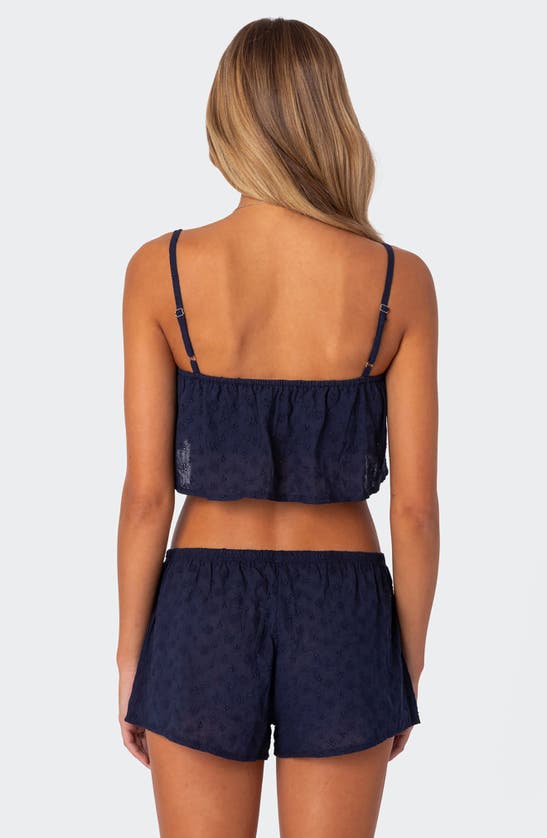Edikted Edan Eyelet Shorts In Navy