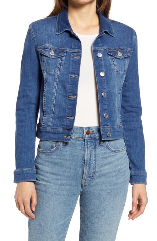 Denim Trucker Jacket in Mid Brushed Feather Blue