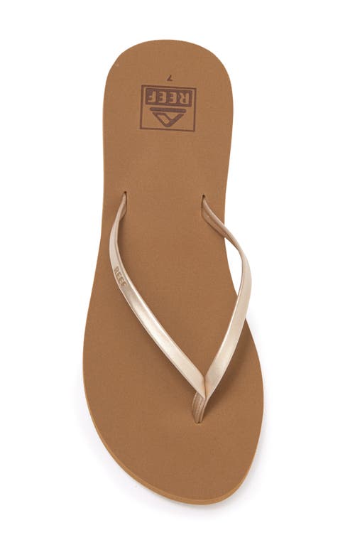 Reef Bliss Nights Flip Flop In Tan/champagne