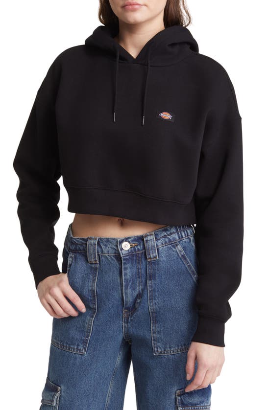 Shop Dickies Oakport Crop Hoodie In Knit Black