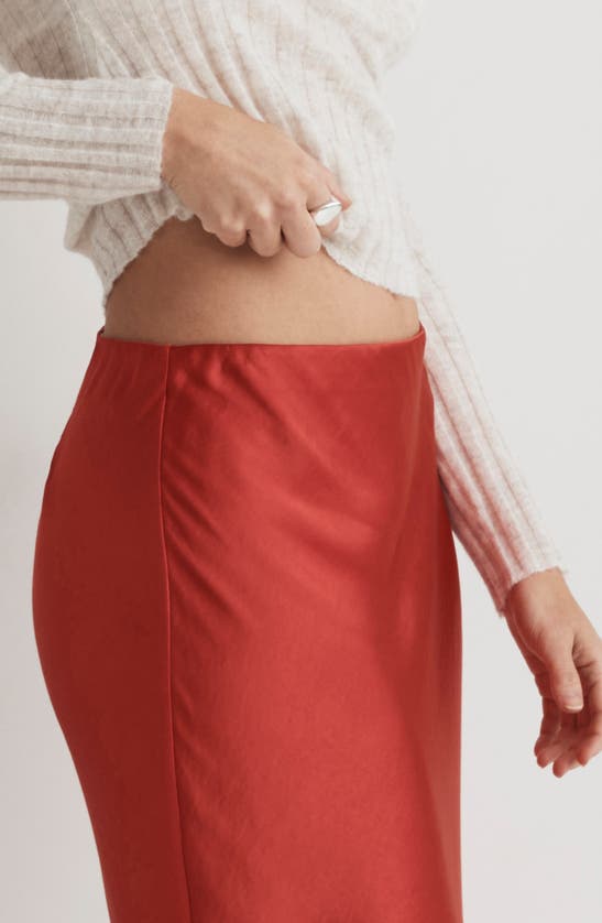Madewell Layton Midi Slip Skirt In Wild Poppy