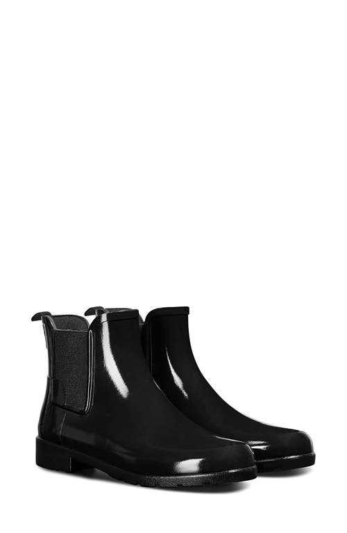 Hunter Original Refined Chelsea Waterproof Rain Boot Black at Nordstrom,