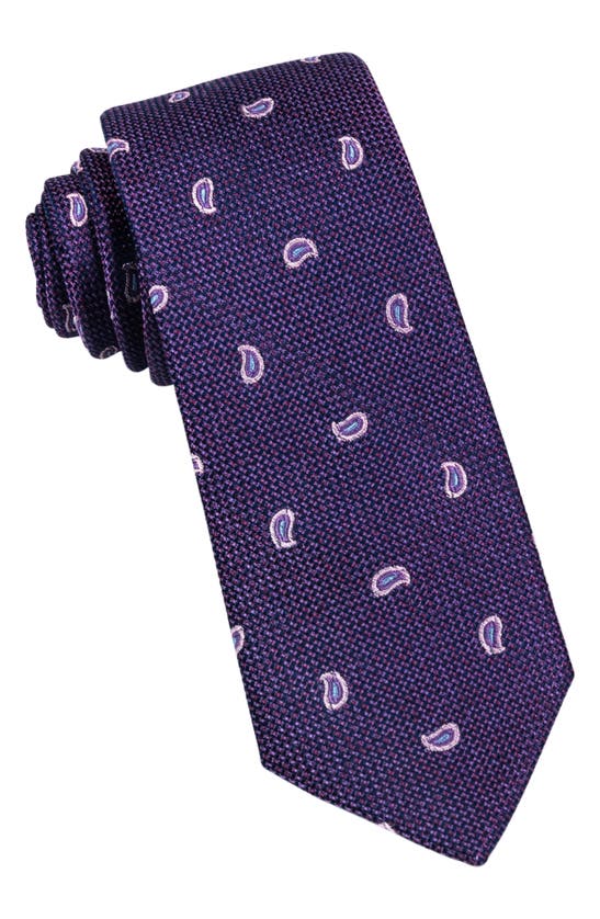 Wrk Paisley Silk Tie In Purple