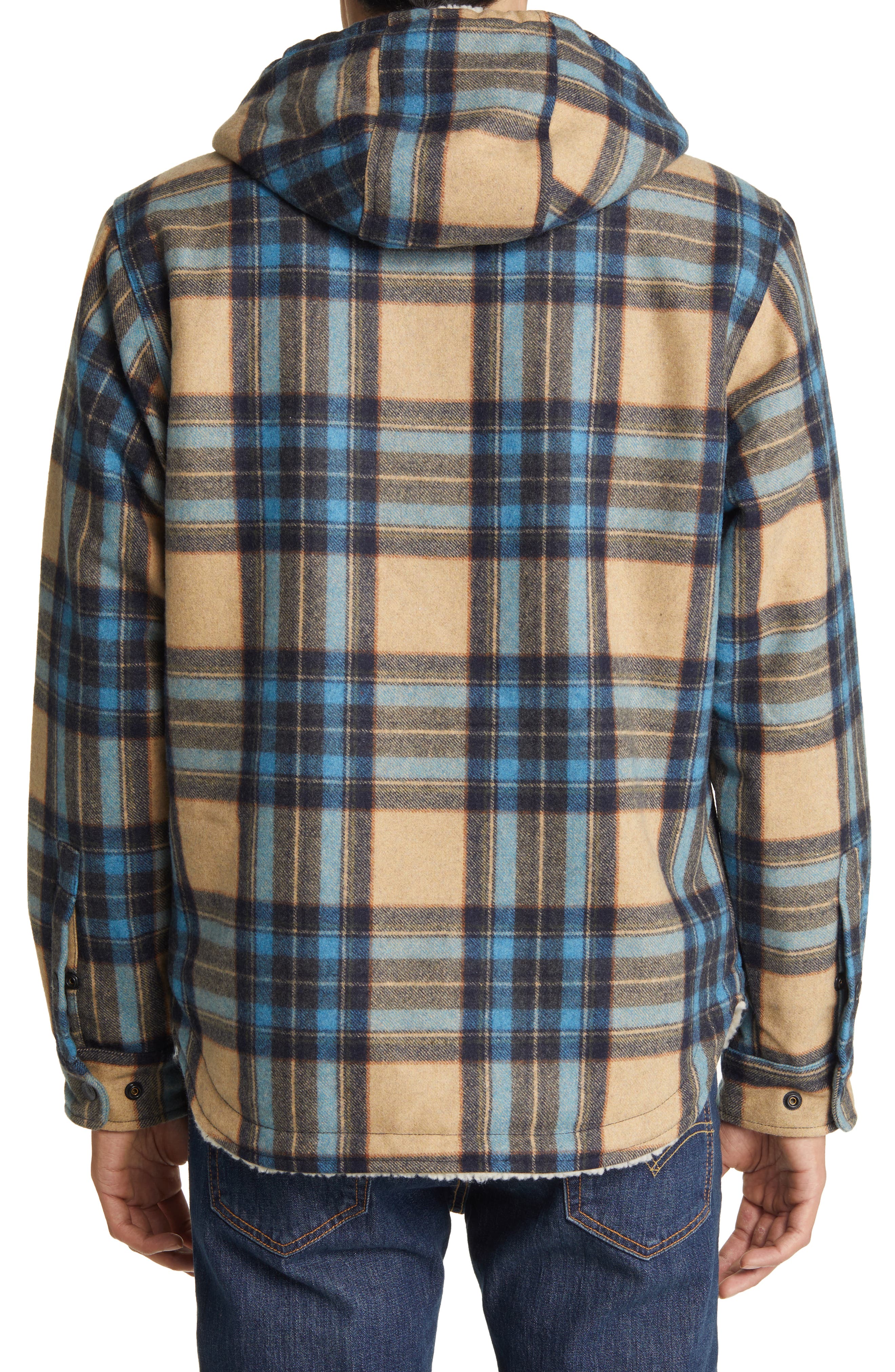 Schott NYC Plaid Wool Blend Snap-Up 